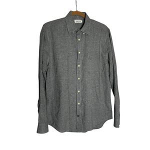 Taylor Stitch Gray Organic Cotton Linen Blend Long Sleeve Button Down Shirt 40